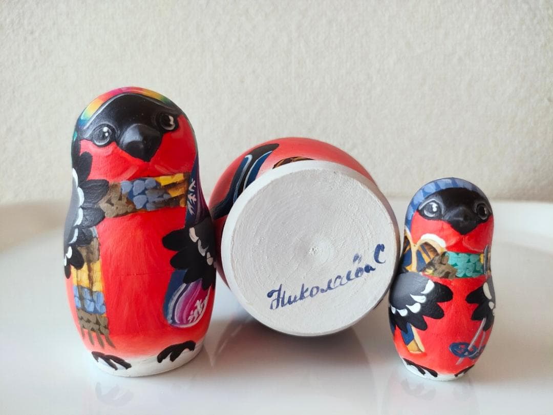 【CBT113】10cm級 マトリョーシカ (中) スベトラーナ ウソ/うその鳥