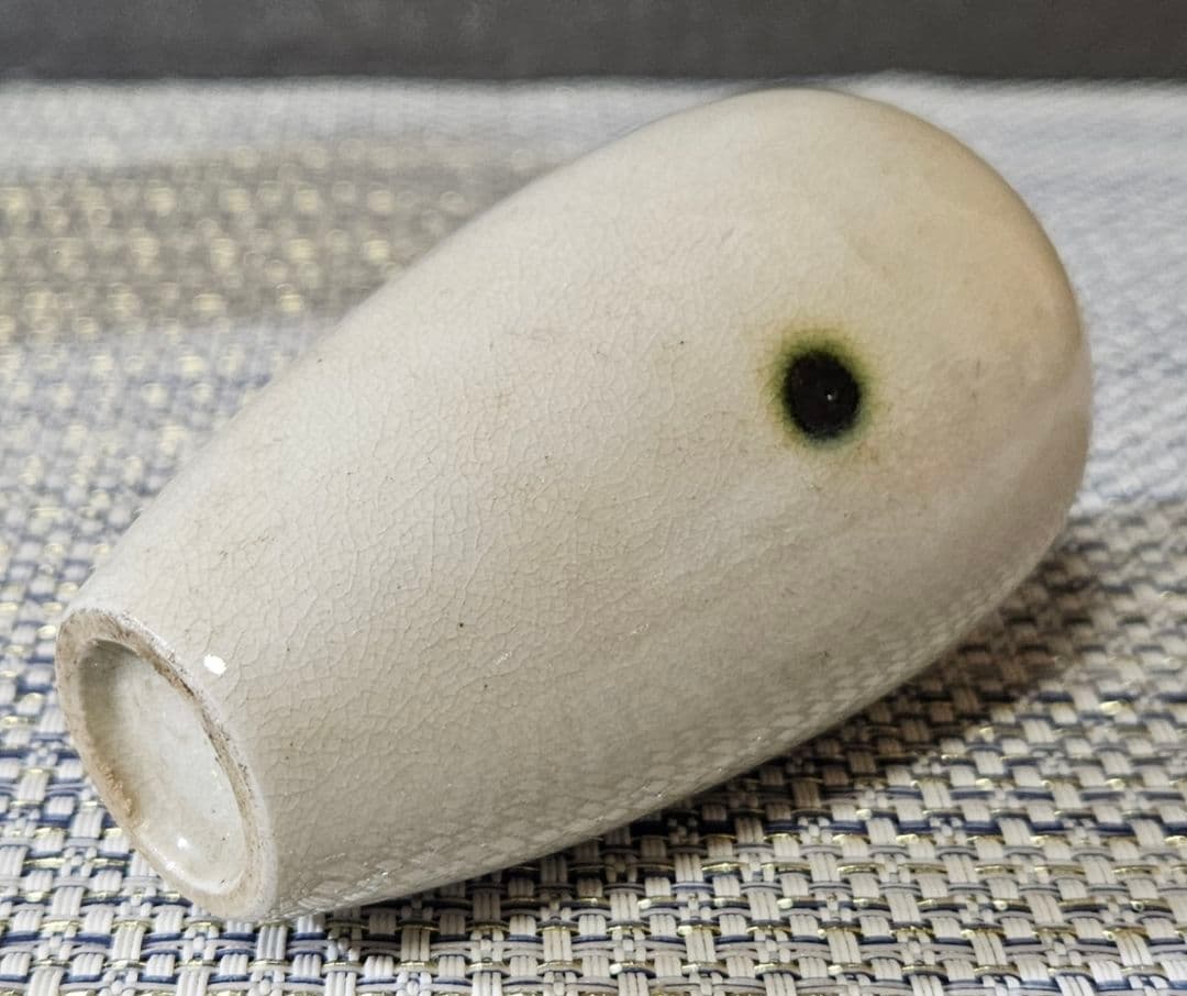 中国古陶磁器　中国古美術　古玩　清朝　 清代　白磁　点緑釉　小壺　花入　鼻煙壺