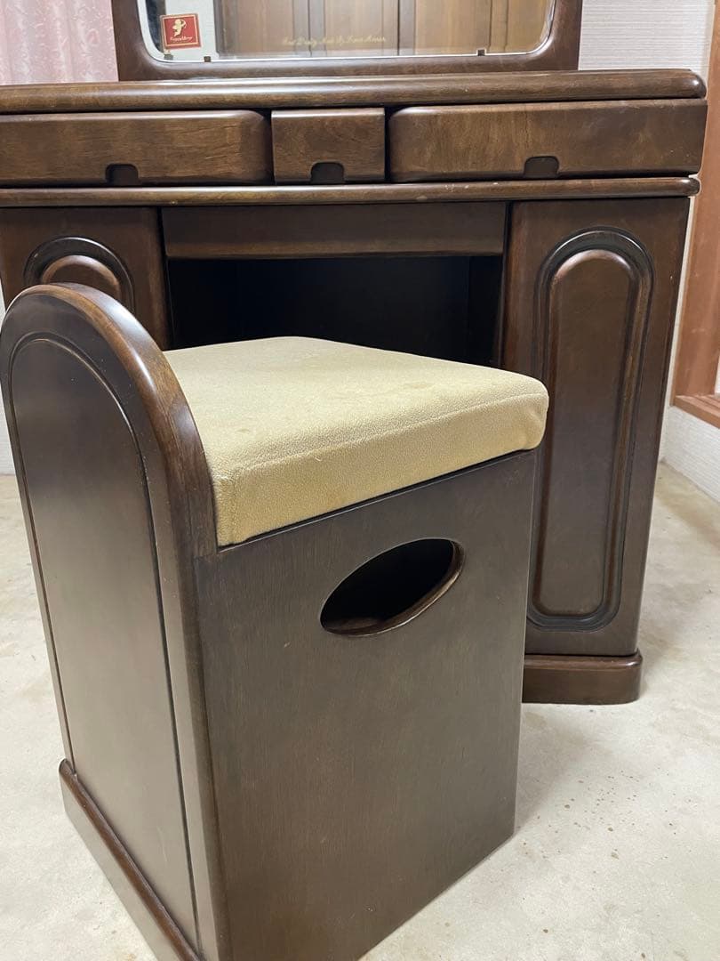 クラシック三面鏡ドレッサー ブラウン