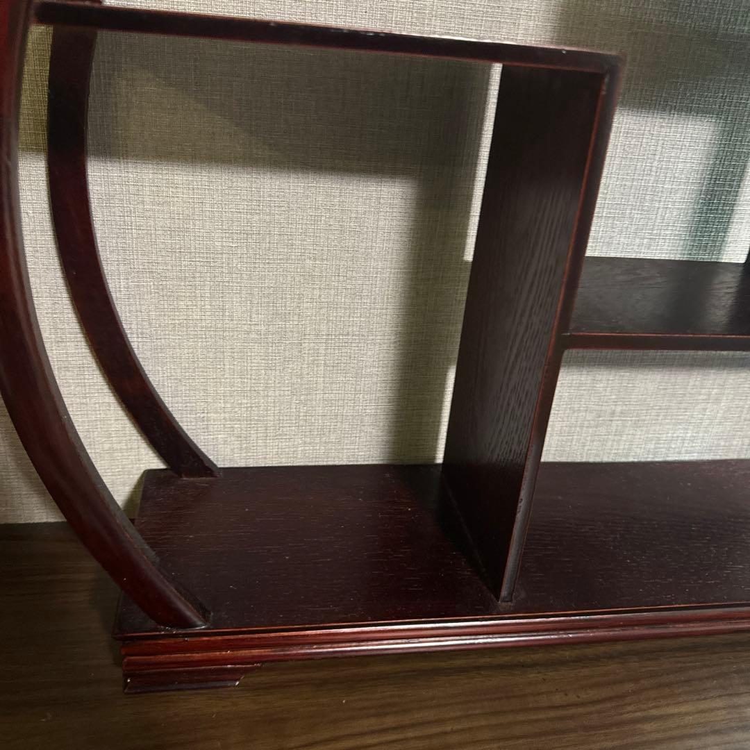 珍品棚 木製ラック 小物置き 飾り棚 花台 木製棚 丸型 卓上