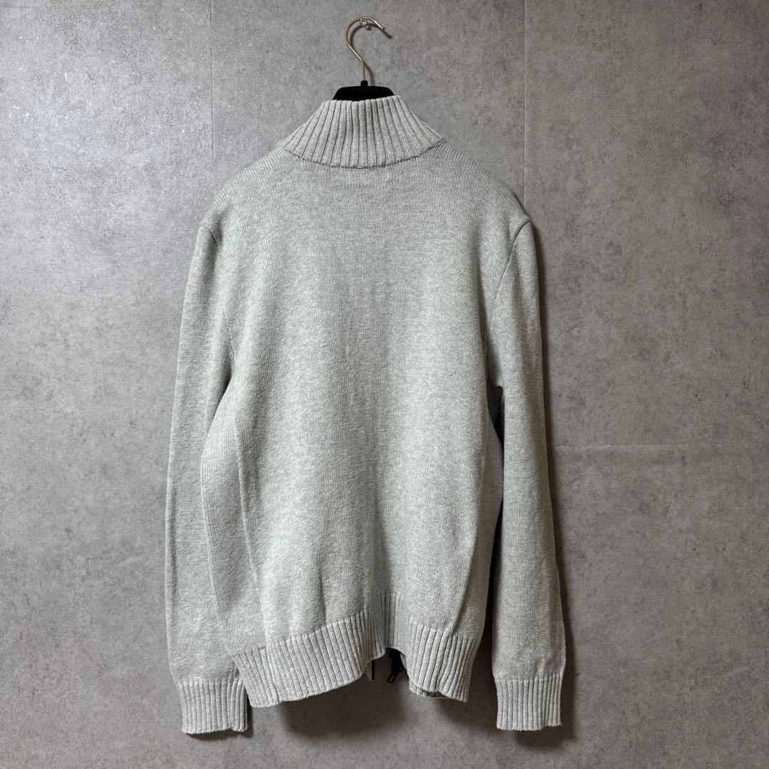 【美品】ポロラルフローレン フルジップ ニット セーター グレー S 綿100