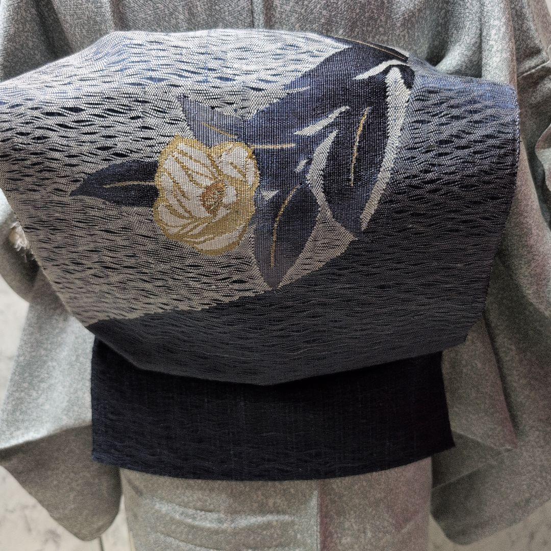 エズ様正絹、付け下げ、訪問着、 蕾柄、シック淡いお色目 洒落一つ紋