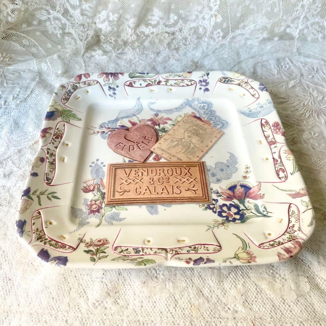 【希少レア】サルグミンヌ ラヴァリエール広告スクエアプレートフランスアンティーク