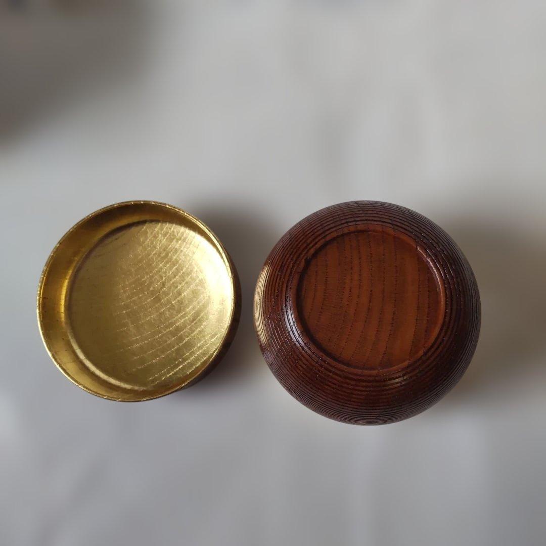 畑幸春 作 千筋 木目 中棗 内金張 共箱 漆器 漆芸 棗 抹茶 茶道具 美品