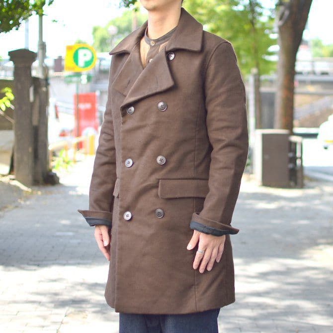 フランクリーダー　ブラウンジャーマンレザー　ダブルブレストコート　М