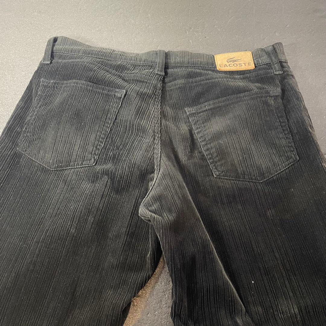 LACOSTE ブラック コーデュロイジャケットパンツ　セットアップ