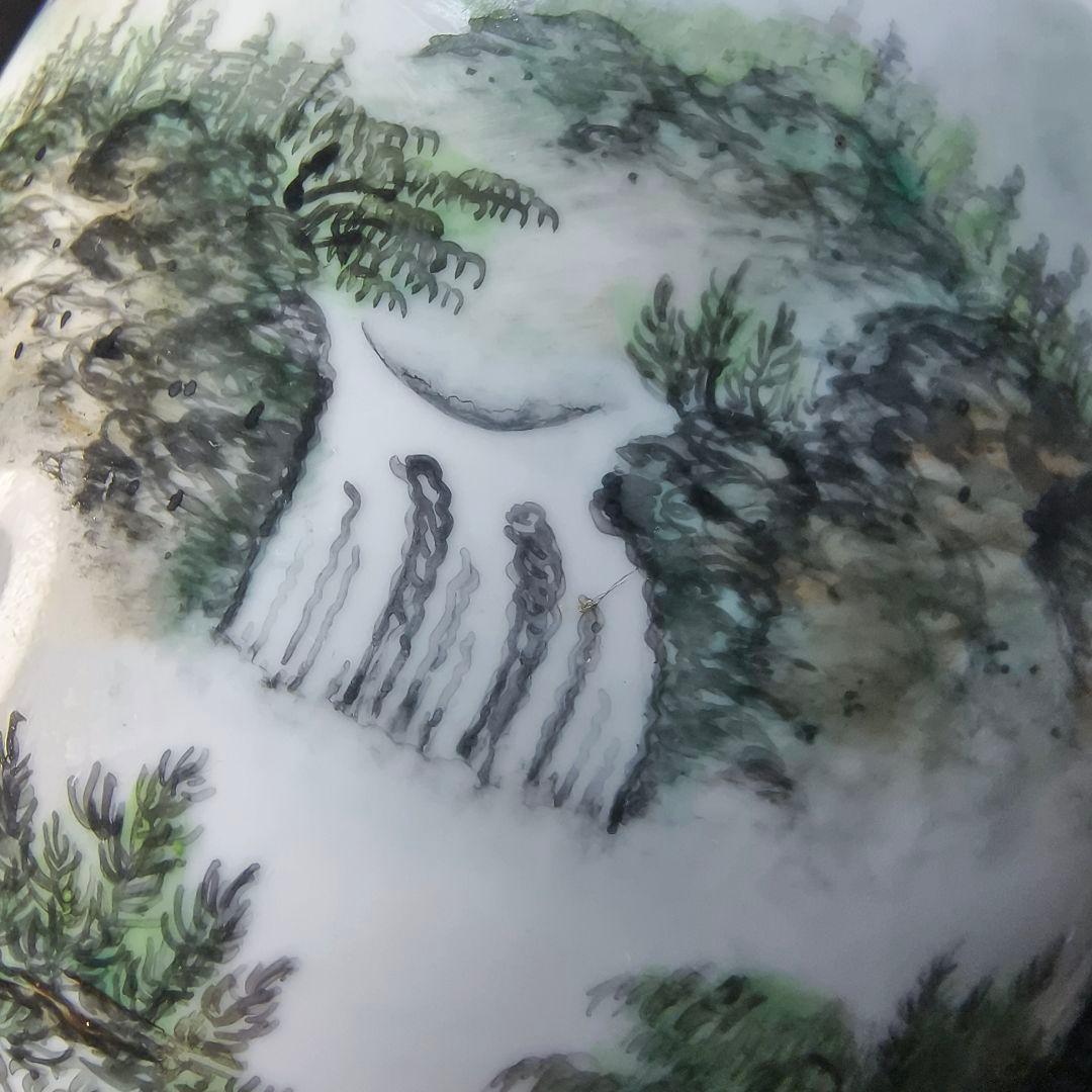 中国花瓶 手描き山水風景図 建窯 作家物 古美術 時代物 蒐集家放出美品 骨董