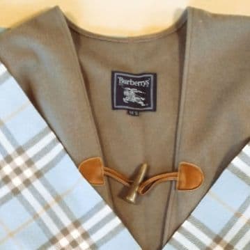 希少／バーバリーBurberry／ポンチョ／ケープコート／ノバチェック／3way