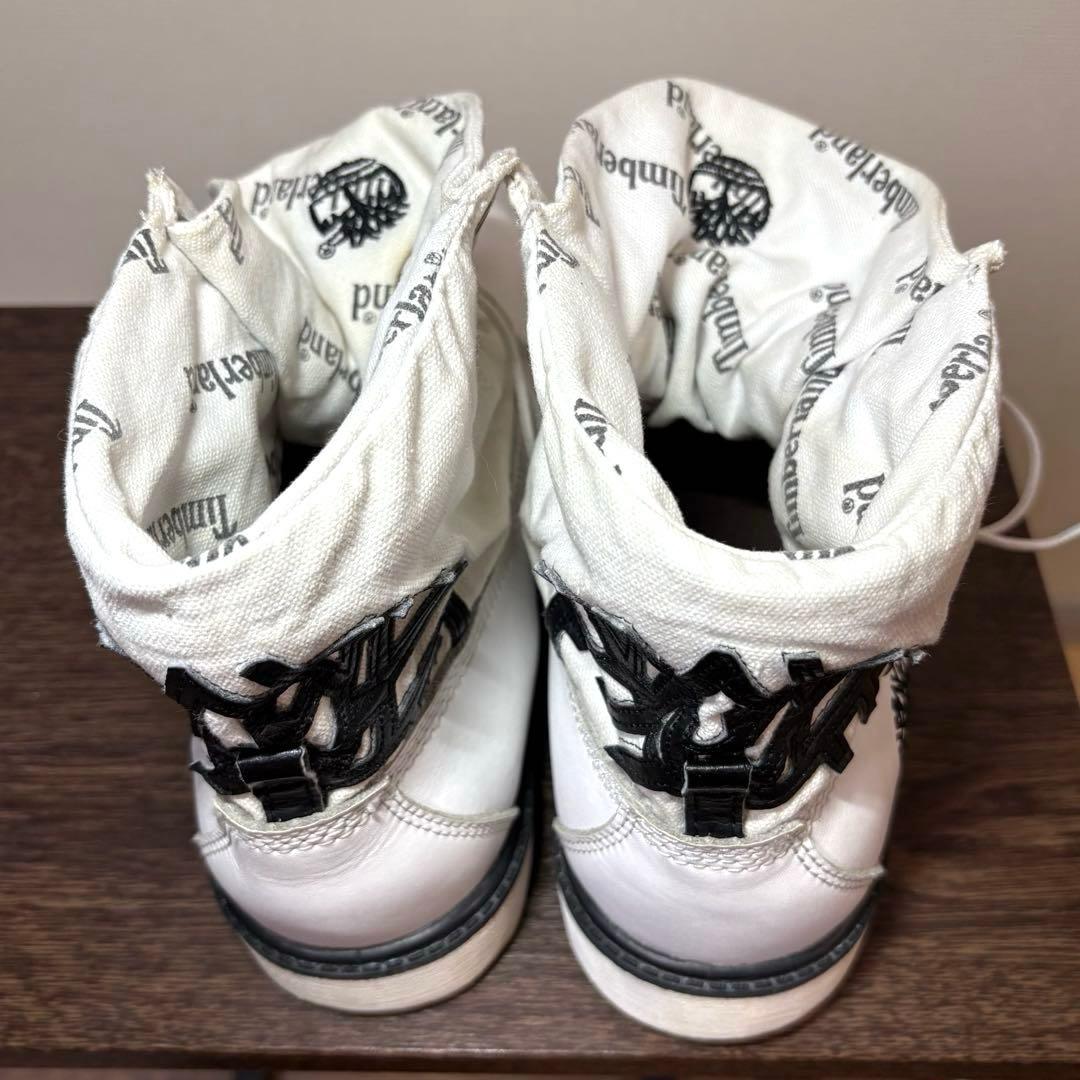 【希少ホワイト】Timberland ❖ ビッグツリーロゴ　ロールトップブーツ