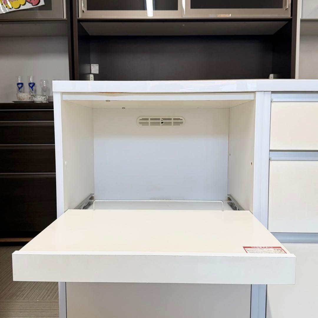 【お買い得‼️】大川家具 180cm幅キッチンカウンター 2連ダストボックス付き