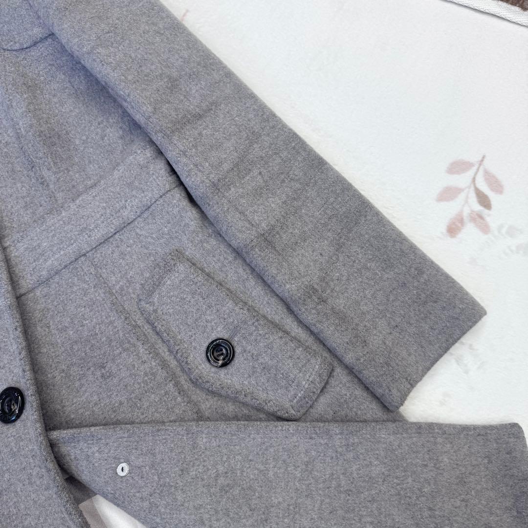 希少 40 L ブルーレーベルクレストブリッジ ウール ロング コート グレー