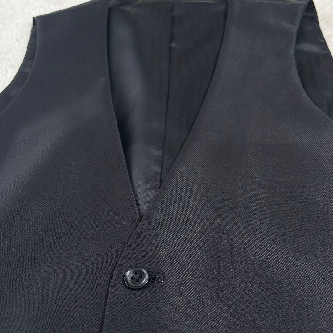 テットオム 黒 ブラック 光沢 タイト スリーピーススーツ