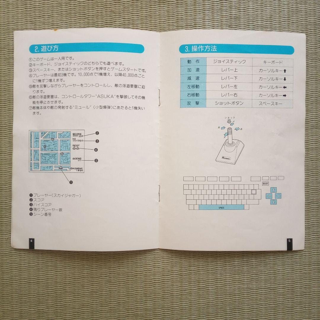 スカイジャガー　MSX　箱、説明書、ケース　ジャンク品　カセットなし