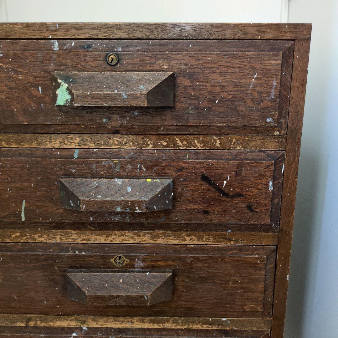 アンティーク ヴィンテージ レトロな大きな引出しシェルフ 木製