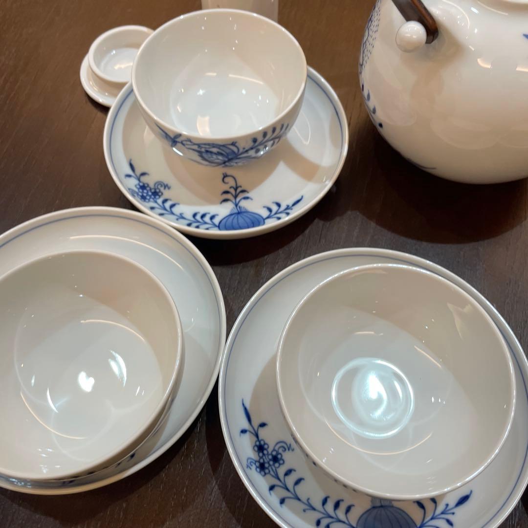 マイセン　ブルーオーキッド茶器急須セット