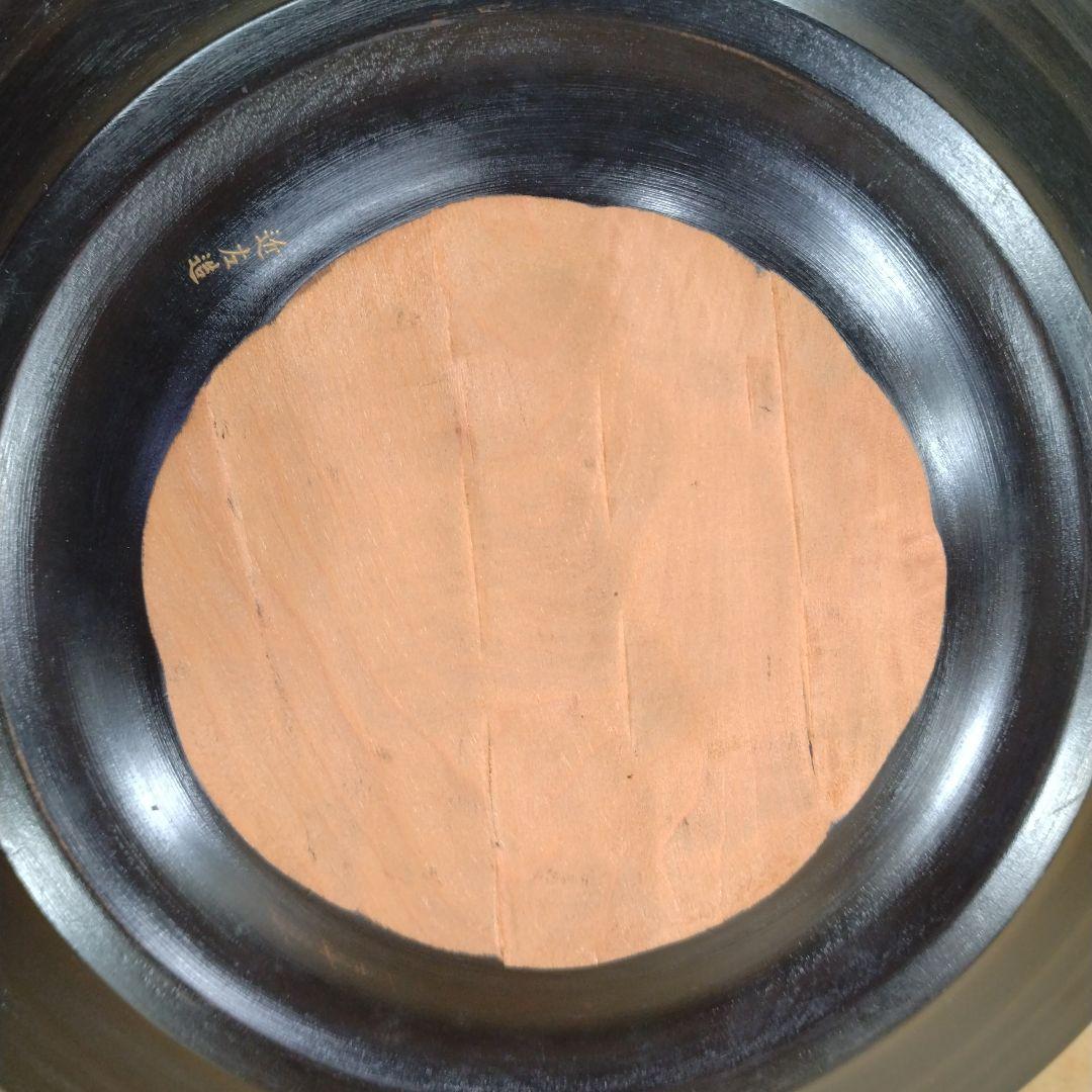 しんのすけ123【本物保証】四代川端近左 唐物写独楽菓子盆 塗共箱 最上手