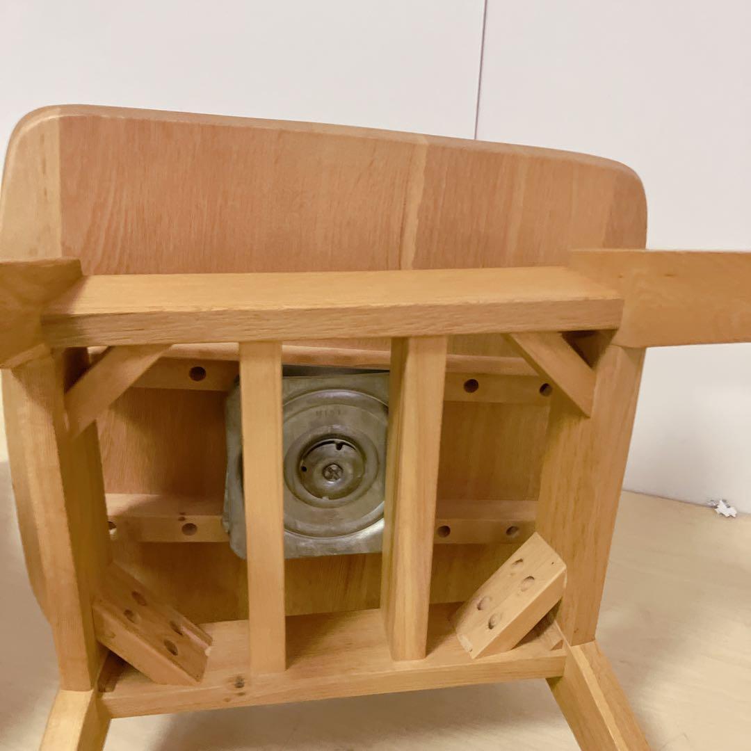 天然木　木製　回転チェア　2脚セット　ダイニングチェア　回転椅子　北欧