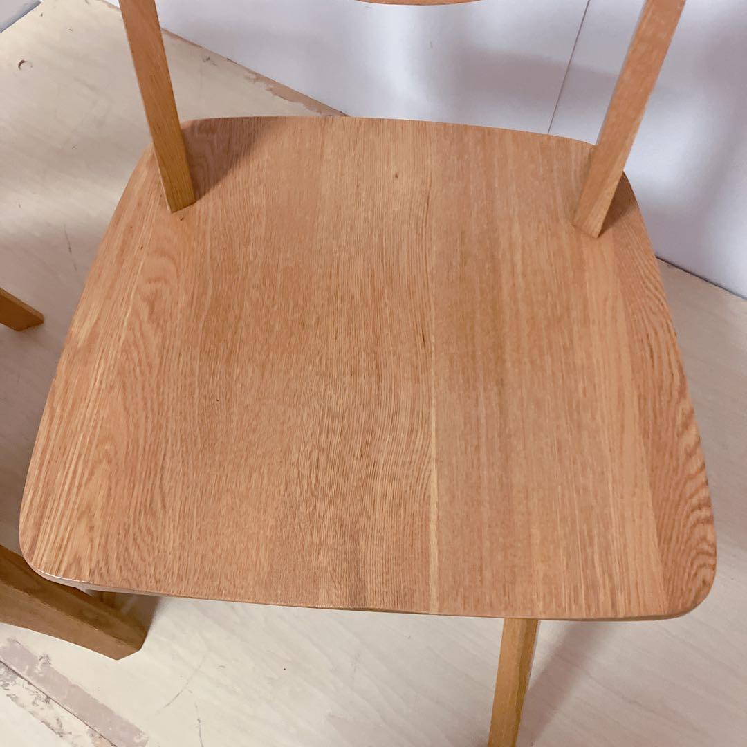 天然木　木製　回転チェア　2脚セット　ダイニングチェア　回転椅子　北欧
