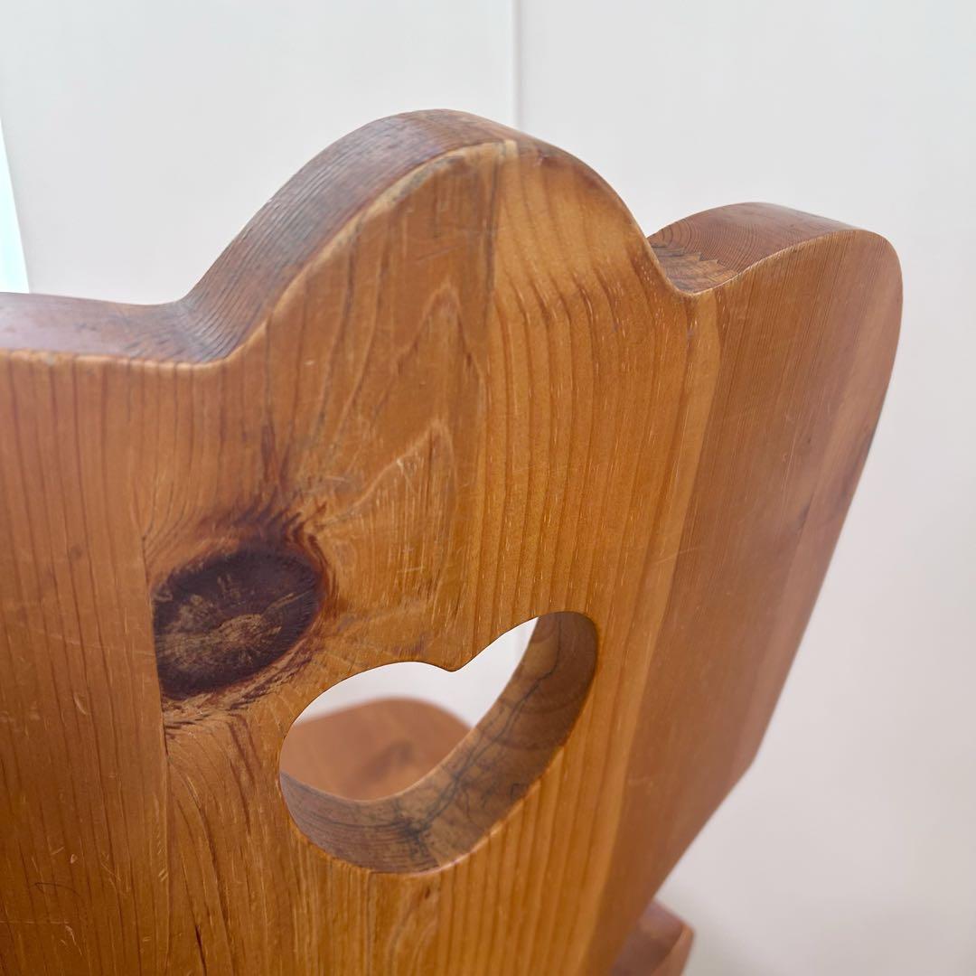 木の温もり　カントリー　ウッドチェア　ダイニング　2脚セット ハート形