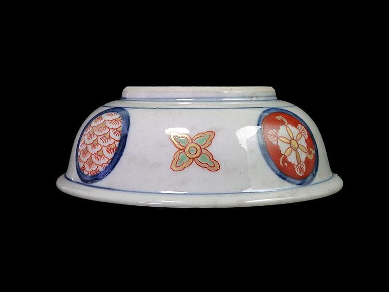 大聖寺伊万里　金襴手　窓絵　花鳥紋の図　春寒鉢　膾皿　５客　C770AS-CZt