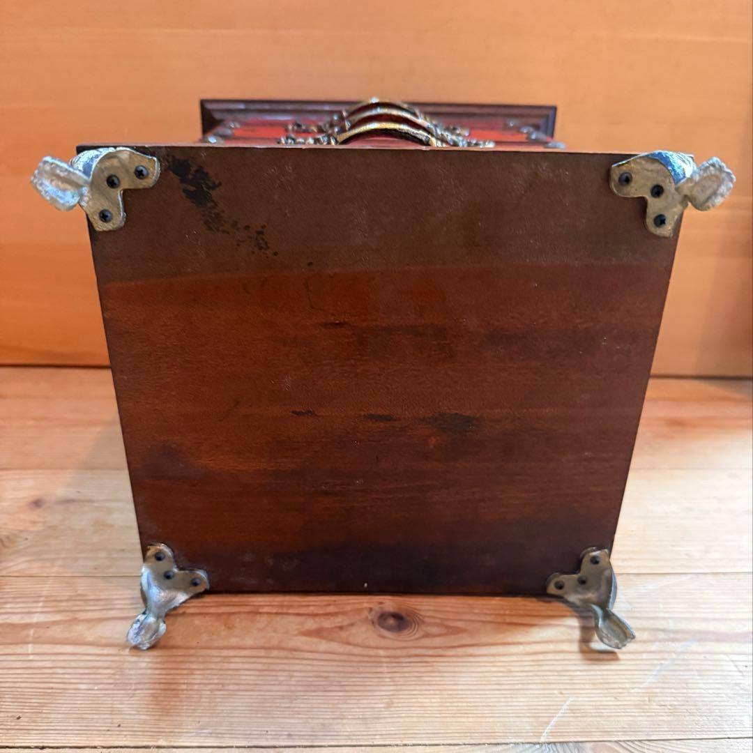 FUJI JAPAN オルゴール付き 3段ディスク付き アンティーク調