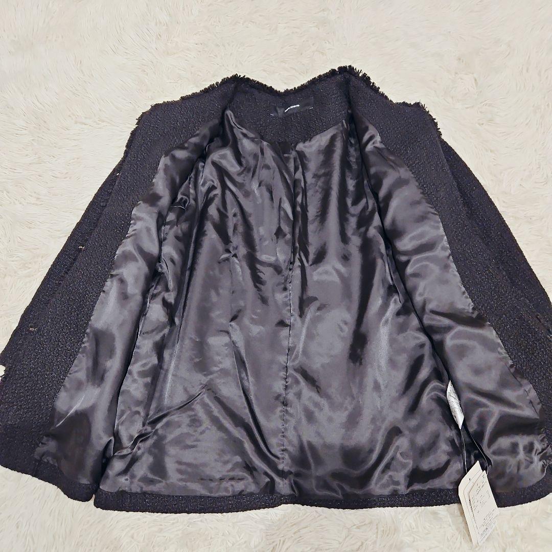 美品 JOURNAL STANDARD ツイードジャケット ノーカラー 黒