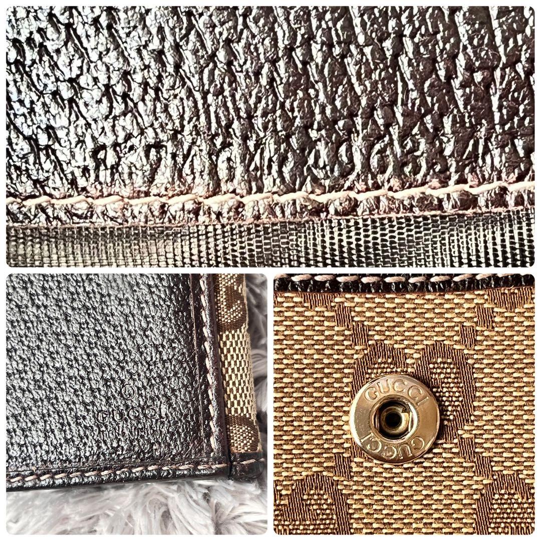 良品✨GUCCI プリンシー　GGキャンバス　ブラウン　シェリーライン　長財布