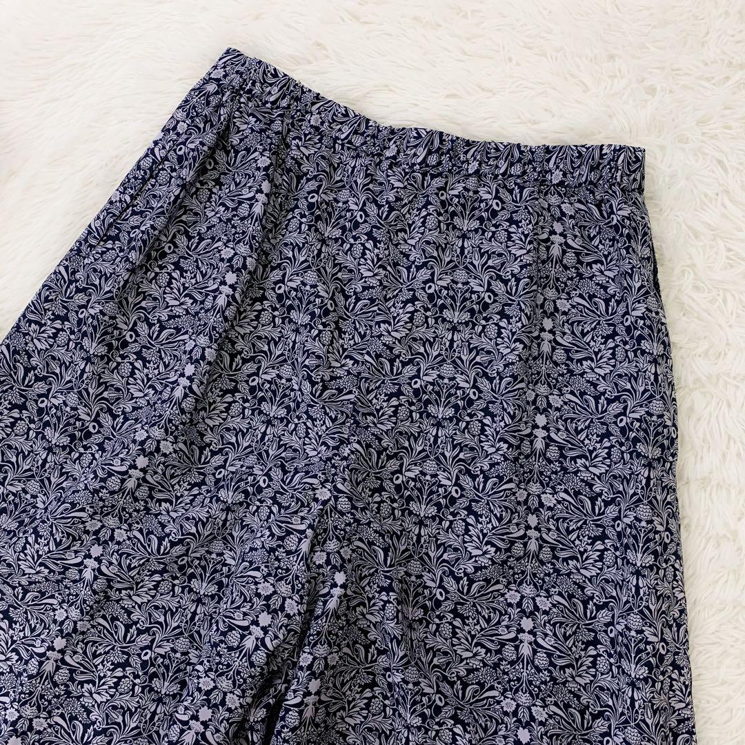 【大きいサイズ】 レリアン タック ガウチョ パンツ ワイド 13 花 フラワー