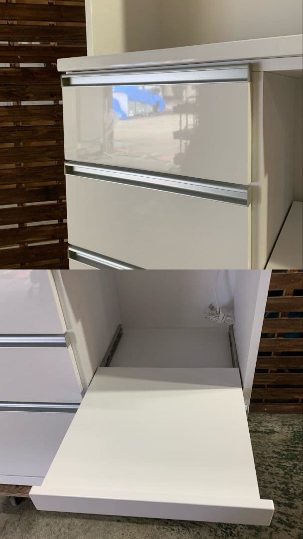 G674\" 近藤産業 W900 食器棚 キッチンボード カラー ホワイト