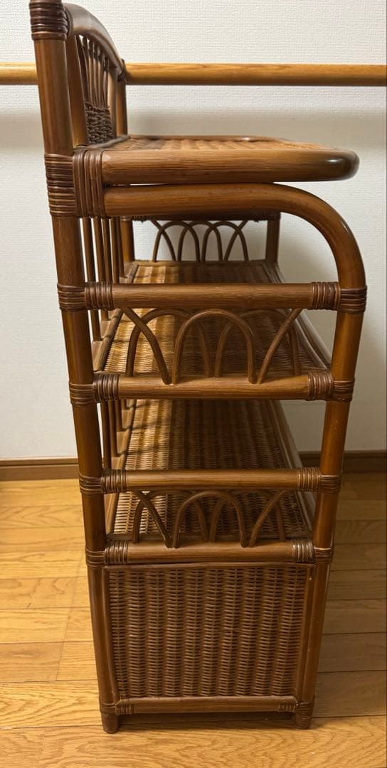 籐家具 ラタン チェスト　 昭和レトロ　レトロインテリア　 ビンテージ　棚