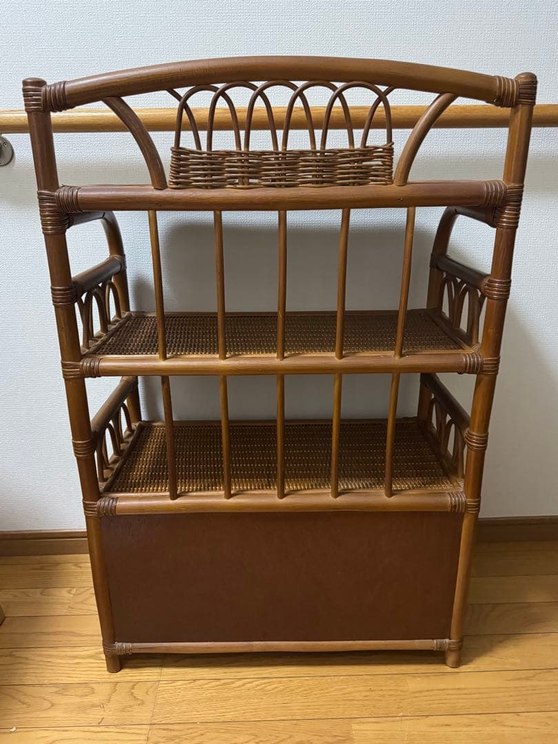籐家具 ラタン チェスト　 昭和レトロ　レトロインテリア　 ビンテージ　棚