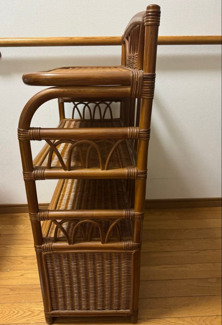 籐家具 ラタン チェスト　 昭和レトロ　レトロインテリア　 ビンテージ　棚