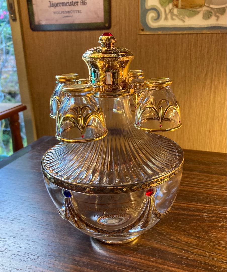 ラドガ インペリアルコレクション 青 ベネチアングラス デキャンタ 空瓶 空箱