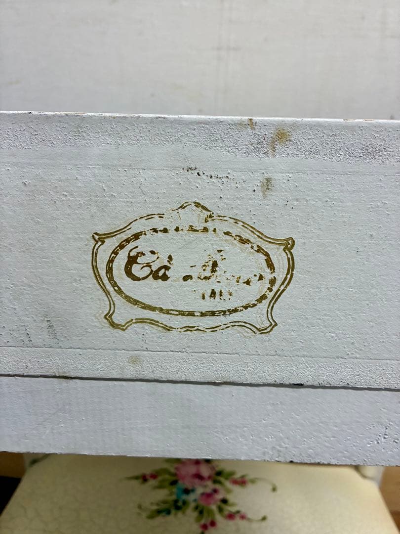 管398☆イタリア製☆ロココ調☆姫家具☆ヒビ加工☆サイドテーブル