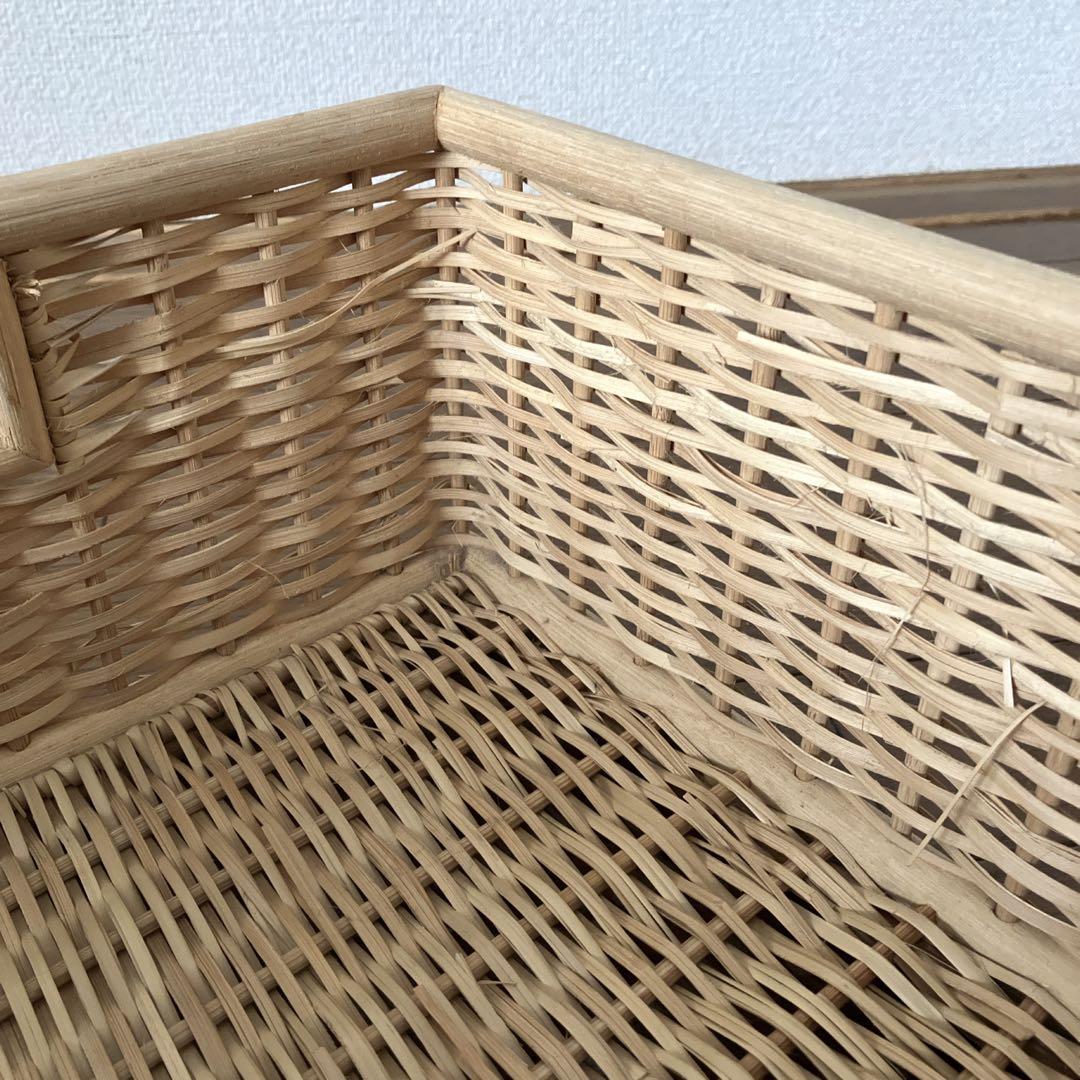 【無印良品】6個セット　重なるブリ材角型バスケット・中　35×37×16