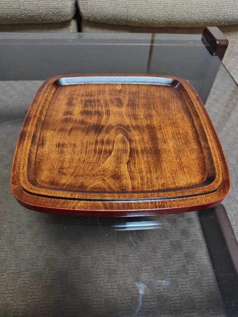 【香川漆器】8寸(24cm)四段角重(後藤塗、天然木くりぬき)