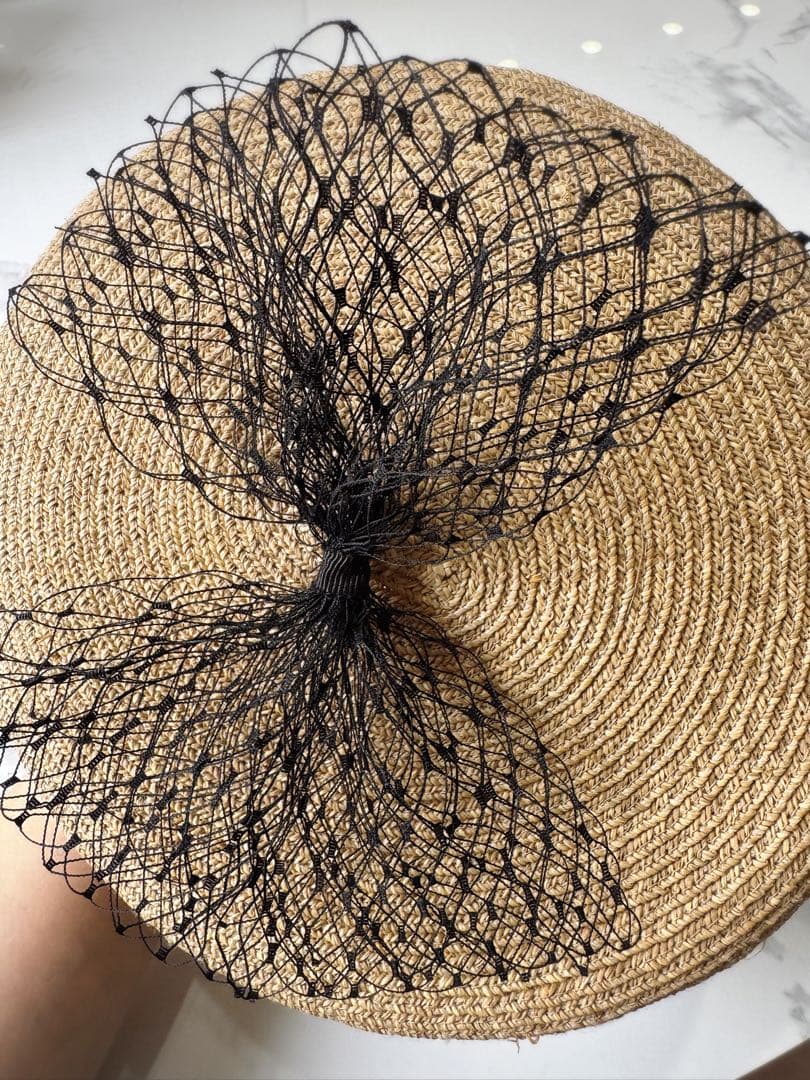 専用です♡ HIAND リボン付きキャスケット ベージュ　麦わら　オシャレ　希少