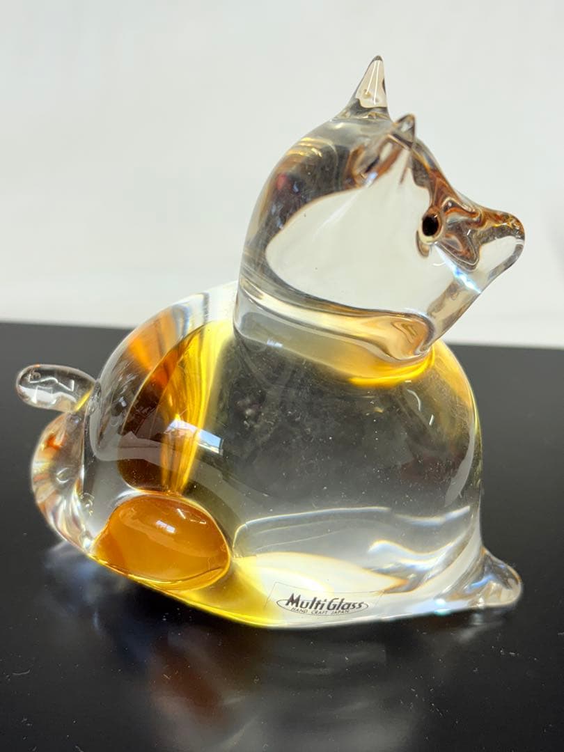Multi Glass マルティグラス クリスタルガラス 猪 犬 鳥 干支 置物
