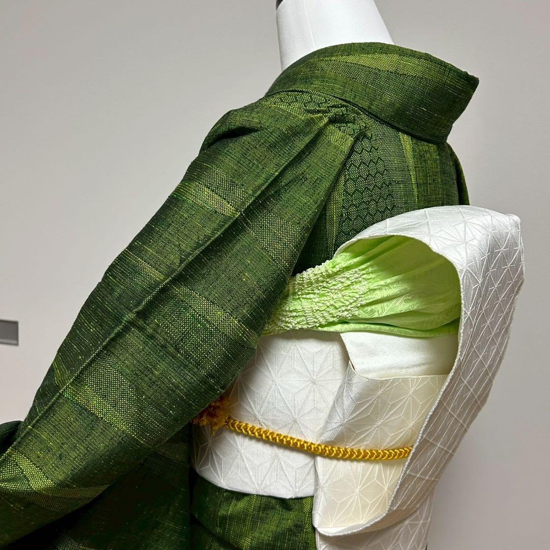 く*ん様 モ43 未使用近い　美品　袷　紬　ぜんまい紬系　色紬　小紋　フルセット