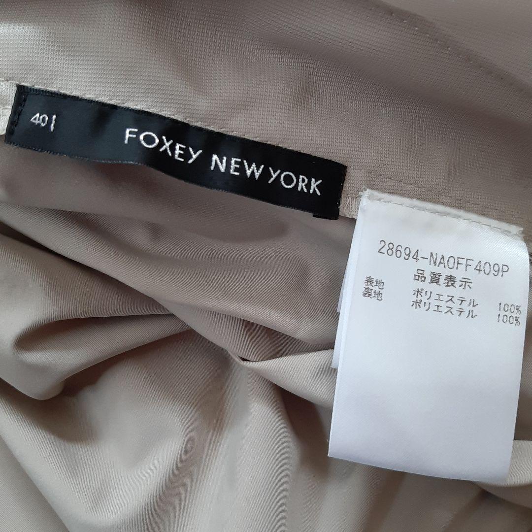 フォクシーニューヨーク ノースリーブ ワンピース べーシュ　ボタン　40 L　A