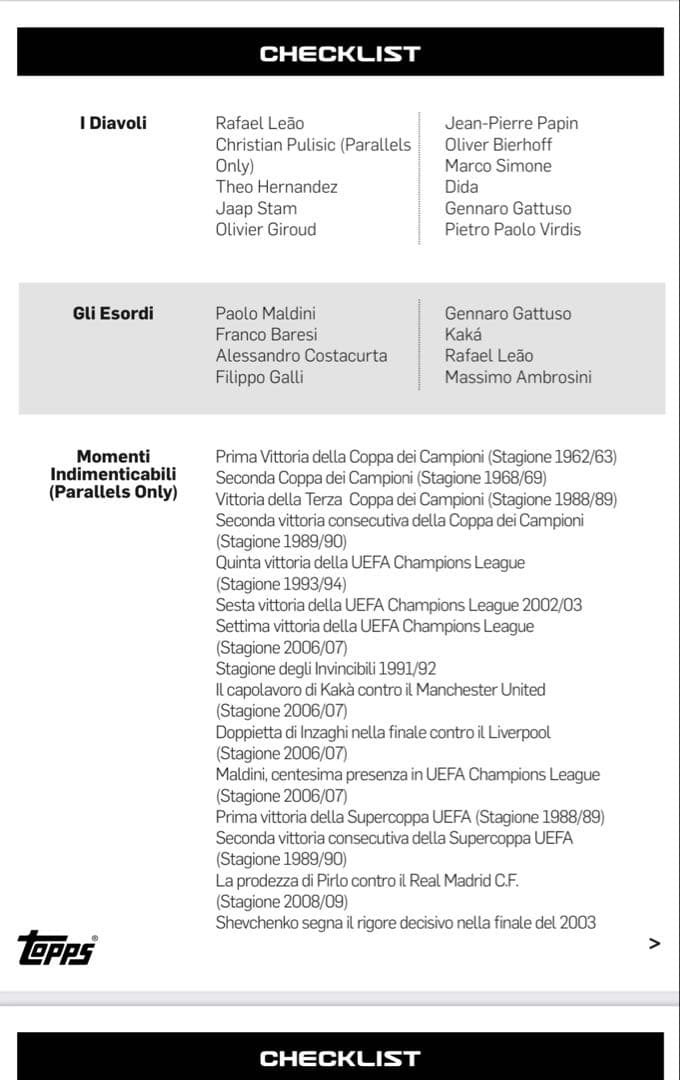 ★新品未開封★topps ACミラン 125周年記念 プレミアムセット