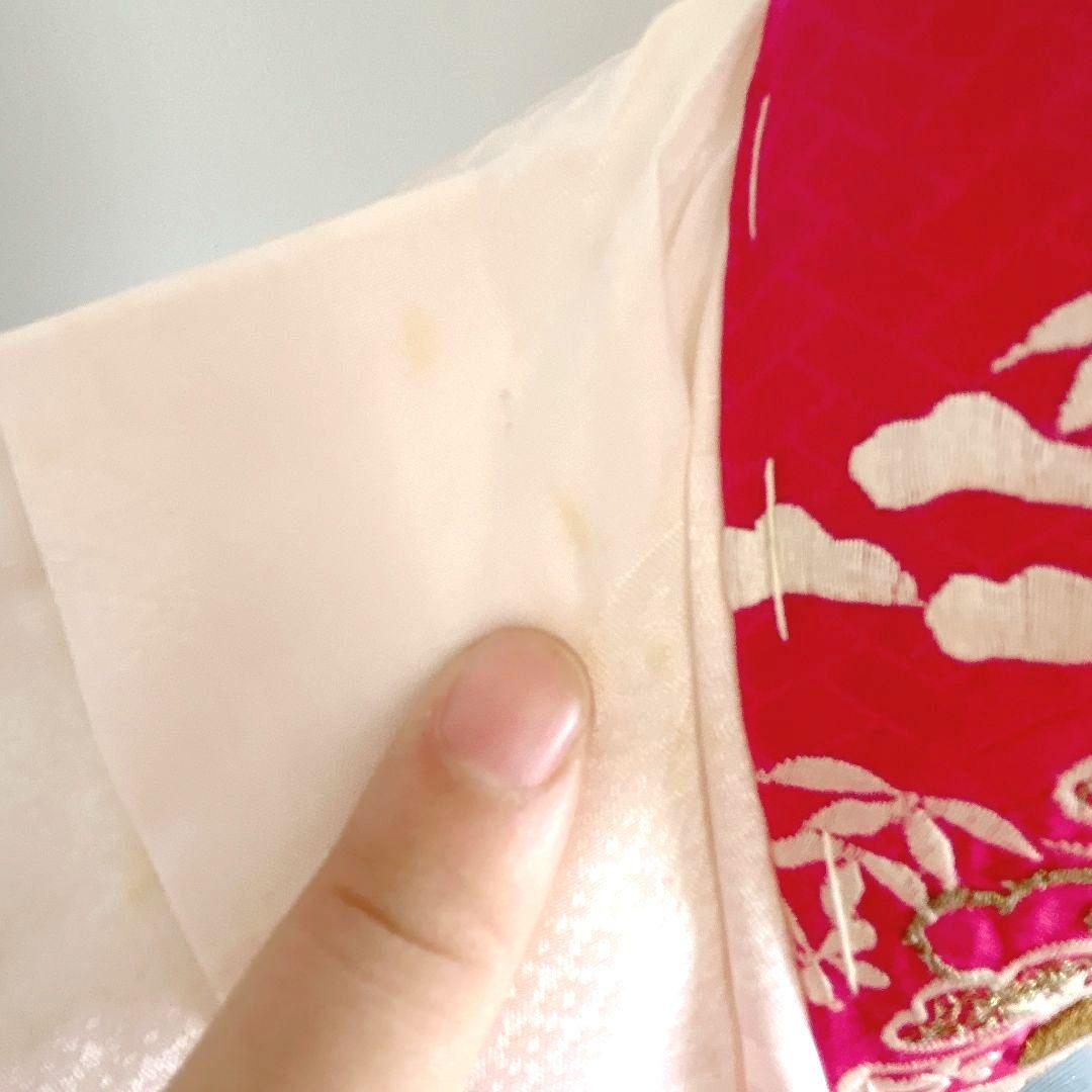 セット　七五三７歳女の子　着物＆帯＆袖無長襦袢＆小物　サーモンピンク　花御所車