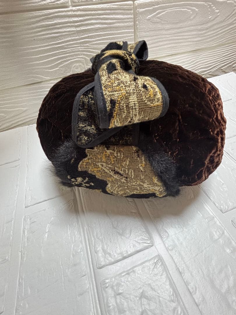 CA4LA☆ベルベットファー付き黒ベレー帽