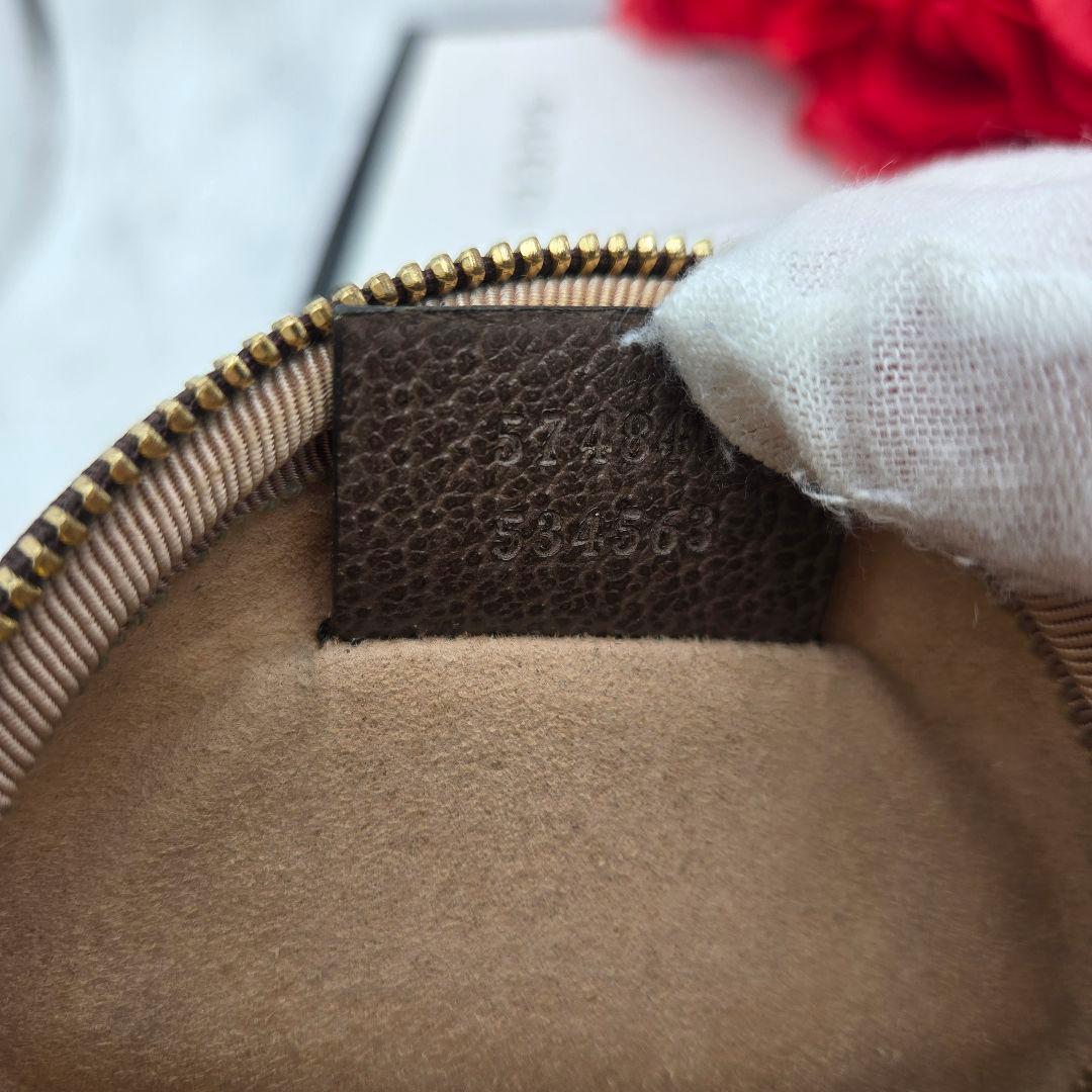 【極美品】GUCCI グッチ ケース 小銭入れ 財布 シェリーライン 丸型