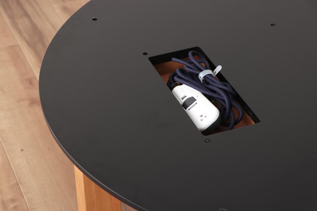 定価22万円 家具の里【国産】 家具調こたつ 円形110cm丸 ブラックチェリー