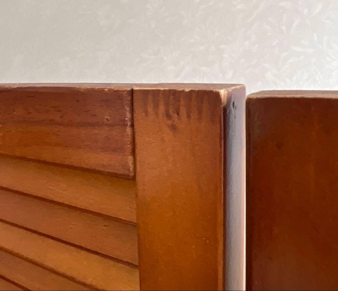 クロ　パーテーション スクリーン間仕切り 北欧ナチュラル店舗天然木木製4連