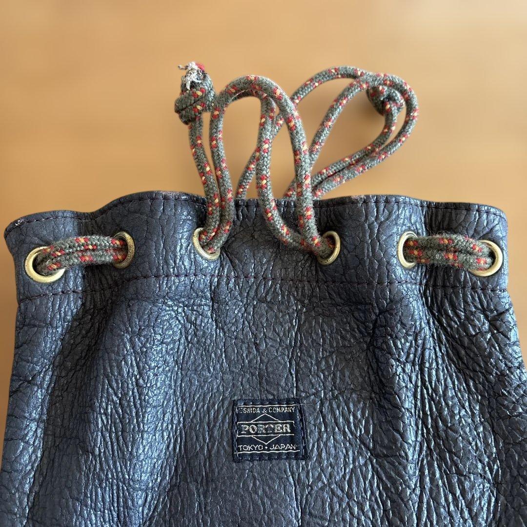 希少 PORTER HERCULES 80s ヴィンテージ 巾着レザーショルダー