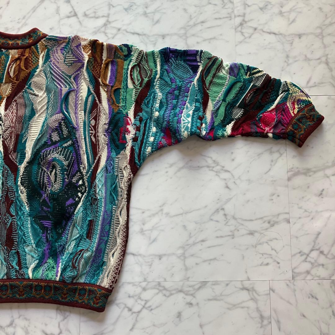 【美品】COOGI 3Dニット セーター黒タグ ウール100% オーストラリア製