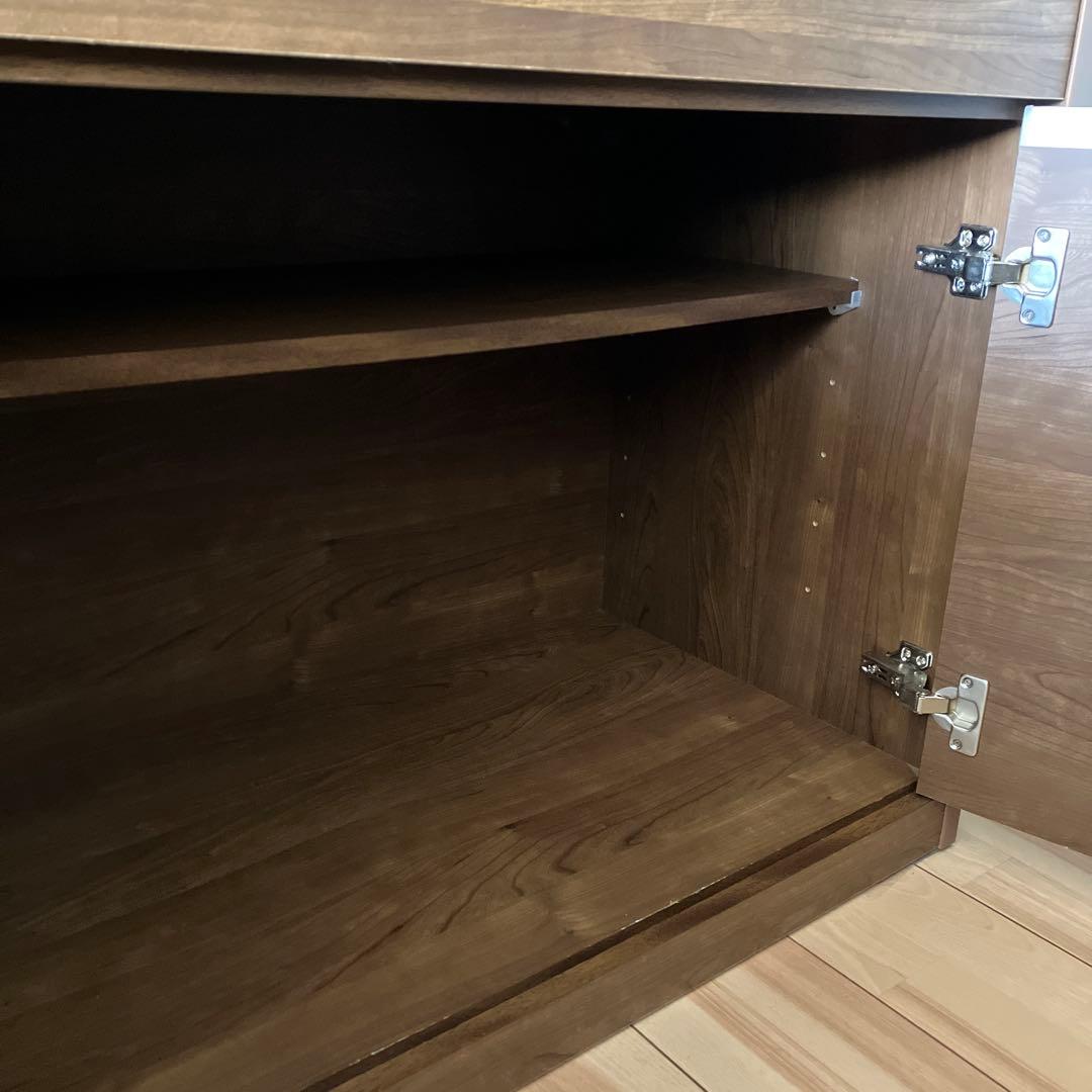 キッチンボード 食器棚 引き出し付き　ダークブラウン