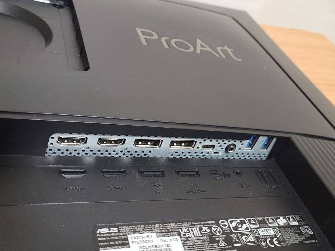 美品　ASUS 4K モニター ProArt PA279CRV